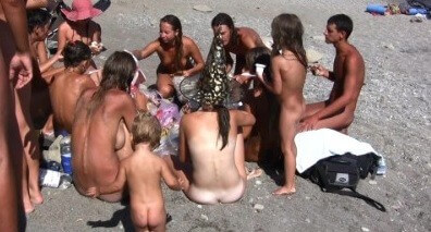 The vast oceanfront 1 Full HD video - Watching naked nudists