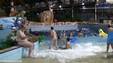 Aqua Extravaganza 4 - Seeks harmony with the rhythms of nature and the environment through nudity