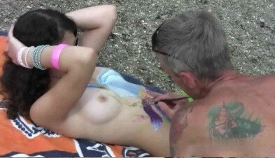 Body Art Nudist Beach 1 Full HD video - Naturism helps us understand the important fact that the body is part of nature