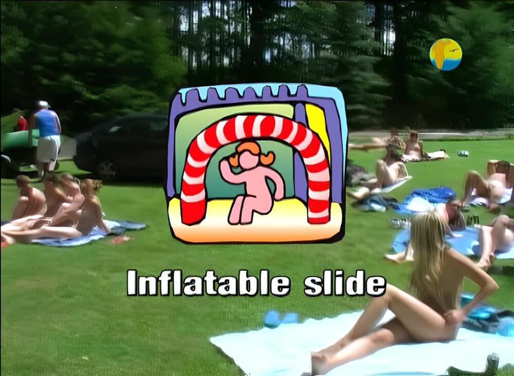 Naturist: Freedom: Inflatable Slide - Naturism enthusiasts choose the natural world