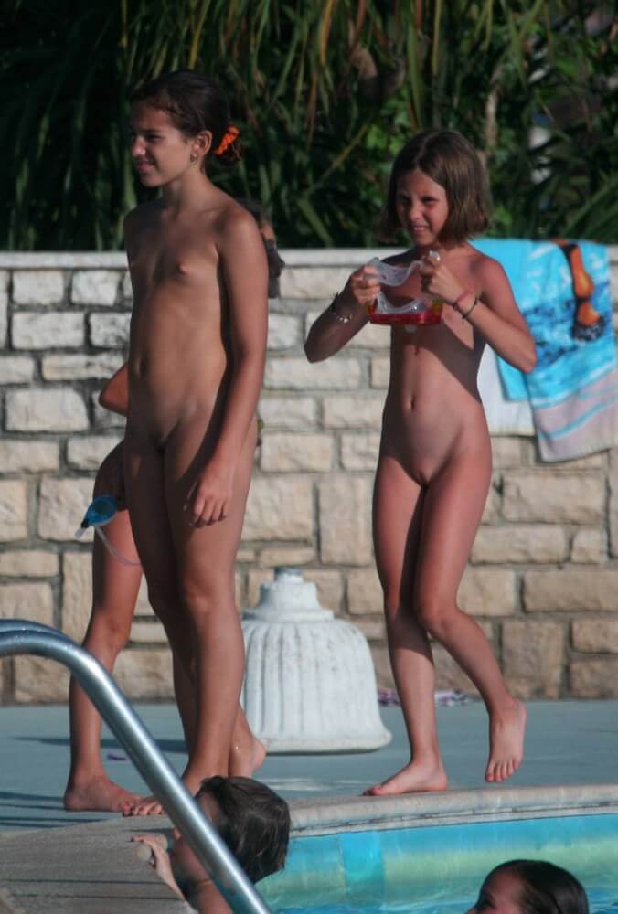 Two Poolside Nudist Girls pics - Being oneself and accepting ones body as core principles of naturism and nudism