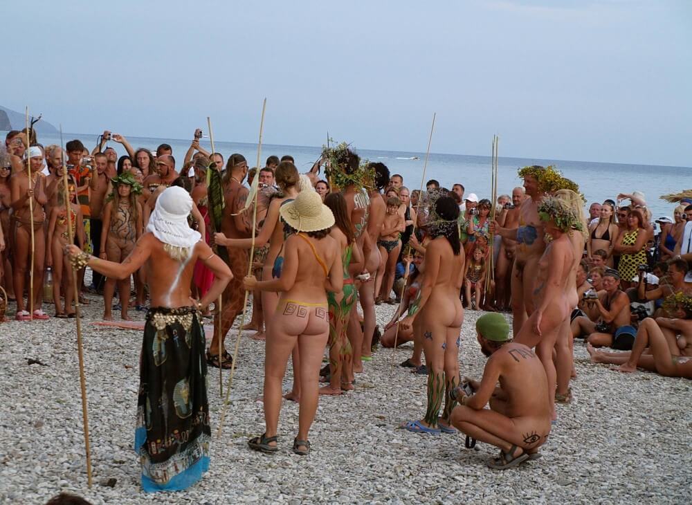 Naturist Party Mega Bash pics - A naked persons soul is visible through their body